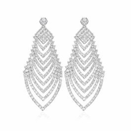 Ghetto Rhinestone Hollow Leaf Dangle Drop Earrings Women