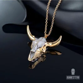 Ghetto Bull Head Skull Pendant Necklace Hip Hop Unisex