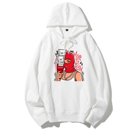 ποιότητας Street Wear φούτερ Hip Hop "MAKE IT RAIN – FULL FACE" Λογότυπο