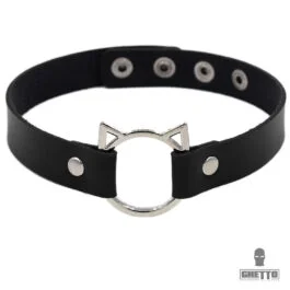 Colier Ghetto Punk Leather Cat Choker