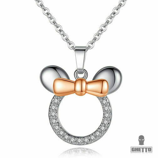 Cute Mickey Minnie pendant necklace for women