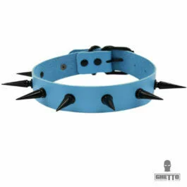 Ghetto Punk Metal Spike Choker Colier din piele