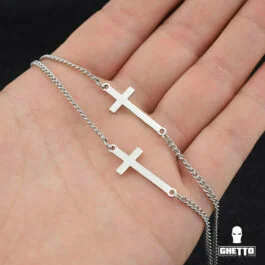 Ghetto Kpop cruce lanț dublu strat brățară