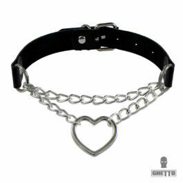 Ghetto Punk Leather Chain Choker Heart Necklace