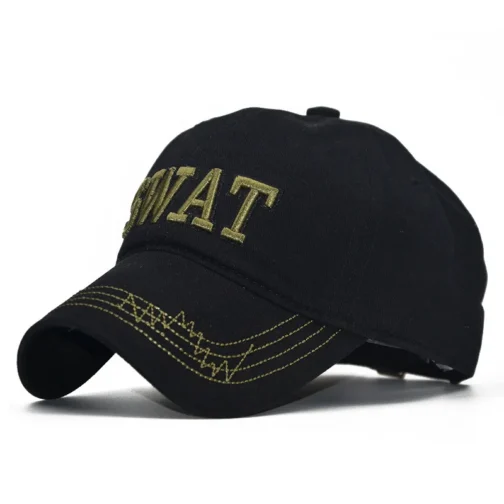 ghetto cap swat army black 6 panel