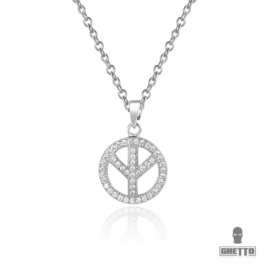 Ghetto Jewelry Peace And Love Pendant Necklace