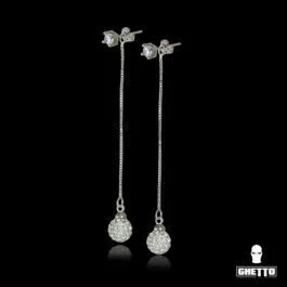 Ghetto 18K placat cu alb Cercei lungi pentru femei CZ