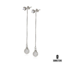 Ghetto 18K placat cu alb Cercei lungi pentru femei CZ