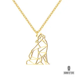 Colier Ghetto Wolf Design Oțel inoxidabil