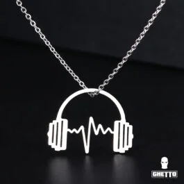 Ghetto Headphone Shape Music Hip Hop Necklace Oțel inoxidabil
