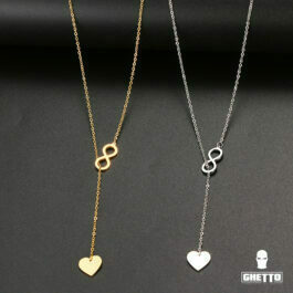 Ghetto Fashion "8" Heart Shape Pendant Layered Style Necklace SS