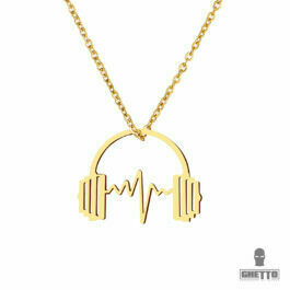 Ghetto Headphone Shape Music Hip Hop Necklace Stainless Steel