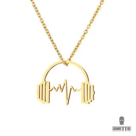 Ghetto Headphone Shape Music Hip Hop Necklace Oțel inoxidabil