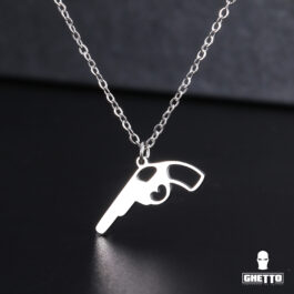 Ghetto Heart Toy Gun Necklace Stainless Steel