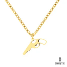 Colier Ghetto Heart Toy Gun din oțel inoxidabil
