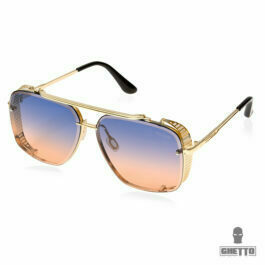 Ghetto Double Beam Square Pilot Sunglasses Gold Frame Unisex.