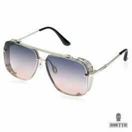 ghetto double beam square pilot sunglasses silver frame unisex