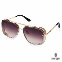 Ghetto Double Beam Square Pilot Sunglasses Gold Frame Unisex