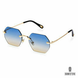 Ghetto Hexagon Sunglasses Gold Frame For Women