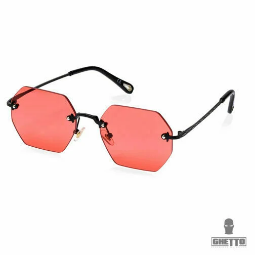 ghetto hexagon sunglasses black frame for women