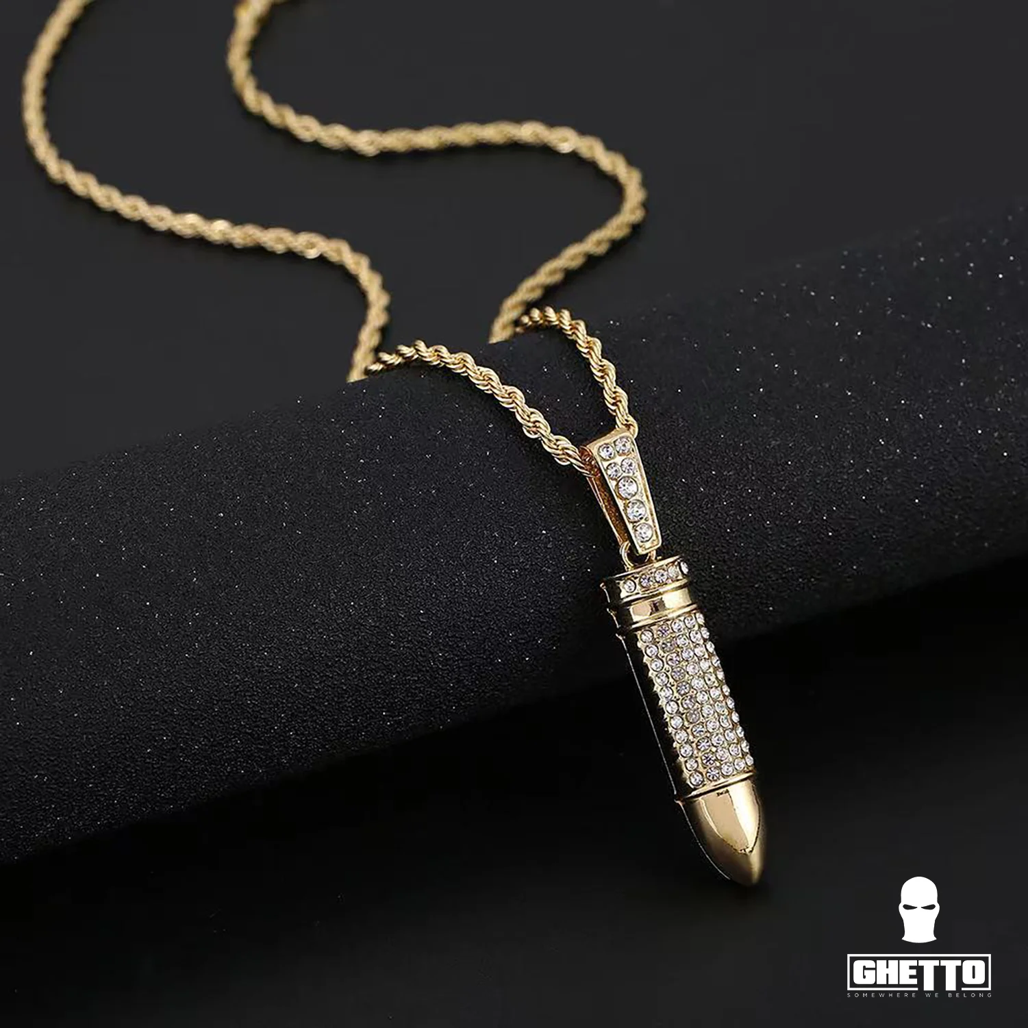 ghetto hip hop colier twist lanț bullet diamant pandantiv
