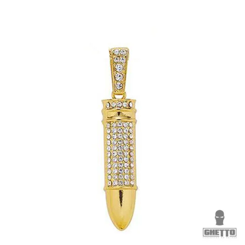 ghetto hip hop necklace twist chain bullet diamond pendant