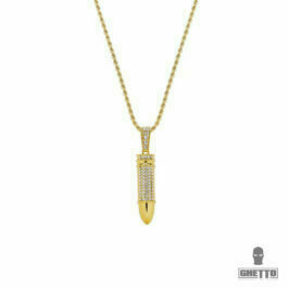 Ghetto Hip Hop Necklace Twist Chain Bullet Diamond Pendant