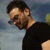 ghetto double beam square pilot sunglasses gold frame unisex