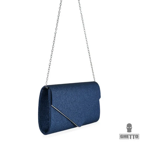 geantă ghetto glitter clutch albastru închis