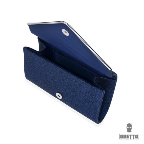 geantă ghetto glitter clutch albastru închis