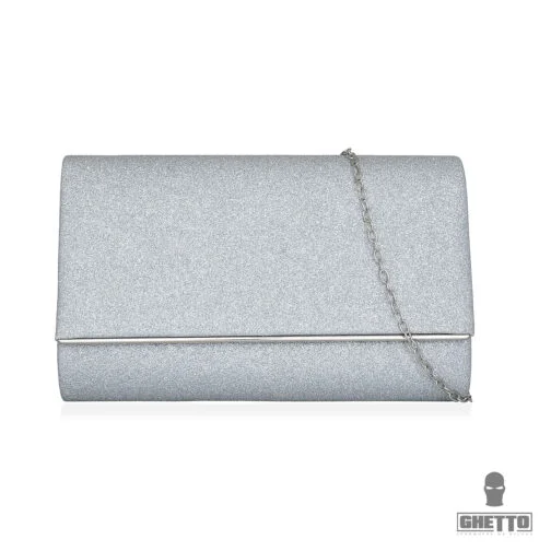 ghetto glitter clutch silver bag