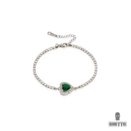 Brățară Ghetto Crystal Green Heart