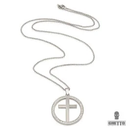 Ghetto Cross Circle Circle Zircon Pendant Hip Hop Necklace