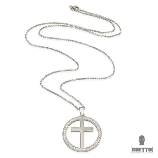 ghetto cruce cerc zircon pandantiv colier hip hop