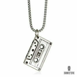Ghetto Hip Hop Cassette Tape Music SS Pendant Necklace
