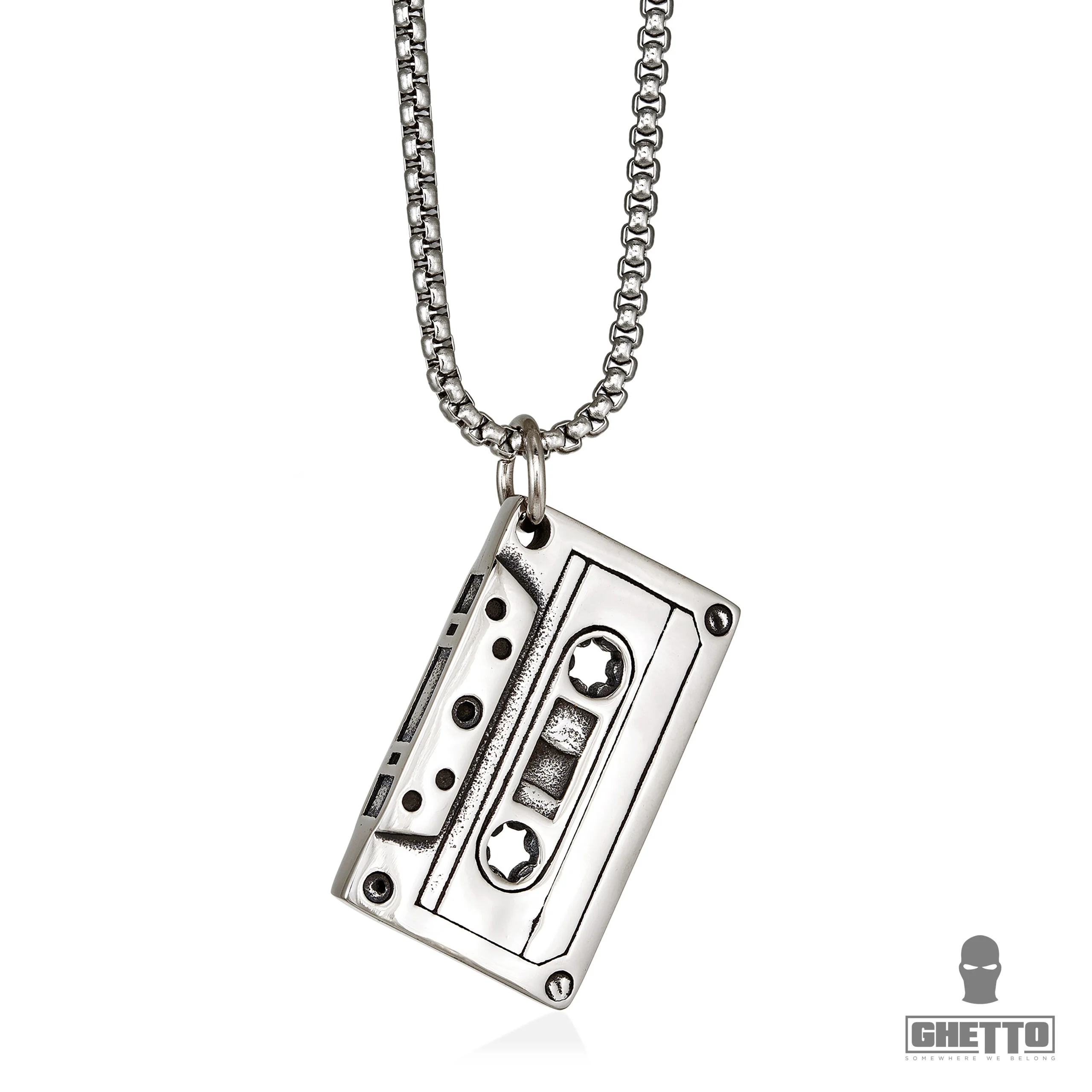 ghetto hip hop cassette tape music ss pendant necklace