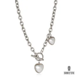 Colier cu perle Ghetto Hearts Oțel inoxidabil