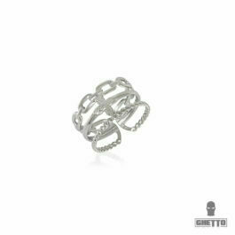 Ghetto Open Chain Stainless Steel Adjustable Ring For Women