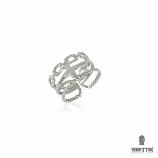 ghetto open chain stainless steel adjustable ring for women