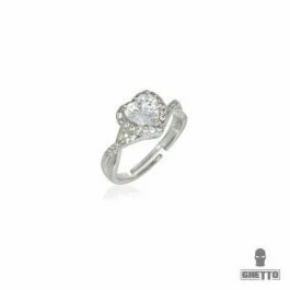 Inel reglabil Ghetto Big Heart Shaped CZ Gemstone