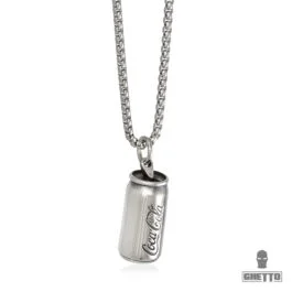 Colier cu pandantiv Ghetto Hip Hop "Coke" din oțel inoxidabil