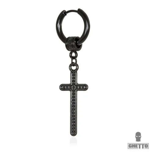 ghetto kpop cercei negru cruce ss 1pcs