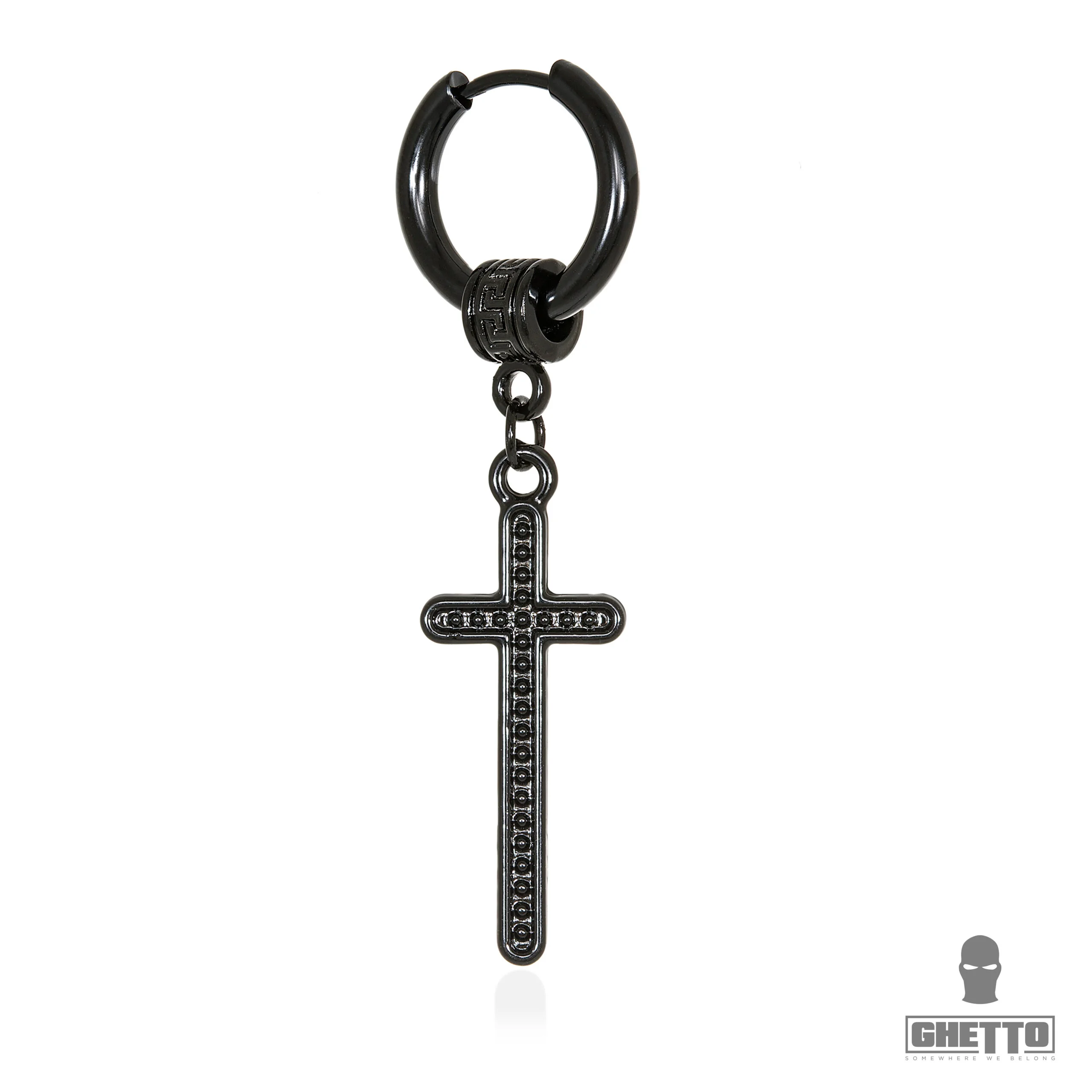 ghetto kpop earrings black cross ss 1pcs