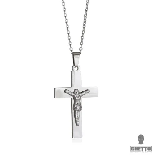 colier ghetto popular jesus cruce pandantiv