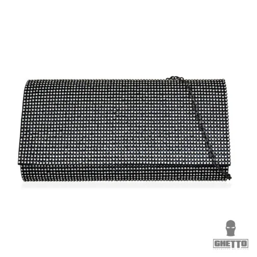 geantă neagră ghetto cristal clutch