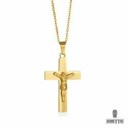 Colier cu pandantiv cu cruce Ghetto Popular Jesus