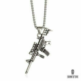 ghetto gun stainless steel pendant necklace