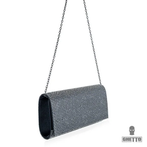 geantă neagră ghetto cristal clutch