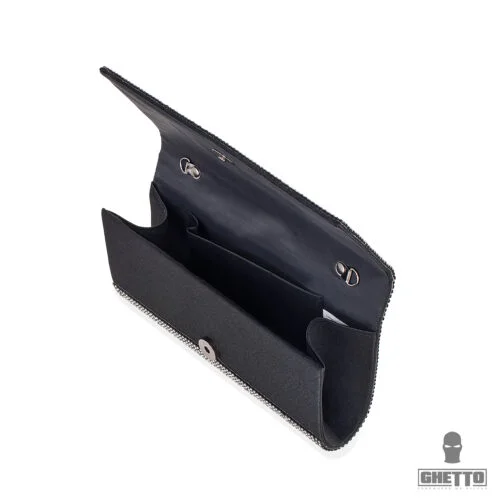 geantă neagră ghetto cristal clutch