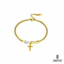 Ghetto Fashion “8” Cross Pearl Bracelet SS